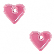 DQ Griechische Keramik Perlen Herz Magenta-pink