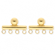 BY31&reg; Stainless Steel - Rostfrei Stahl Schmuckzubeh&ouml;r Ohrringe&nbsp;/&nbsp;Ohrstecker l&auml;nglich mit 4 &Ouml;sen Gold