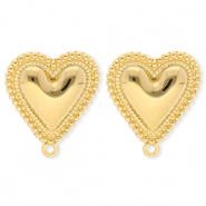BY31&reg; Stainless Steel - Rostfrei Stahl Schmuckzubeh&ouml;r Ohrringe&nbsp;/&nbsp;Ohrstecker Herz mit &Ouml;se Gold