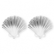 BY31&reg; Stainless Steel - Rostfrei Stahl Schmuckzubeh&ouml;r Ohrringe&nbsp;/&nbsp;Ohrstecker Muschel mit &Ouml;se Silver