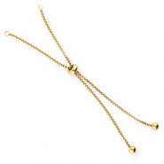 Stainless Steel - Rostfrei Stahl Schmuckzubeh&ouml;r Halbarmband mit Stopperperle Gold