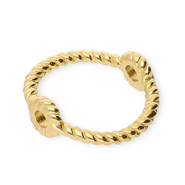 Stainless Steel - Rostfrei Stahl Schmuckzubeh&ouml;r Ring mit 2 &Ouml;sen 13 mm Gold