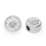 Stainless Steel - Rostfrei Stahl Perlen Rondellen mit Sonne Silver