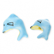 Perlen Keramik Delfin Blue-yellow-black