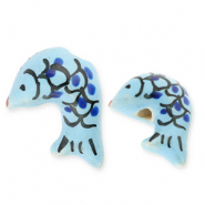 Perlen Keramik Fisch Blue-black