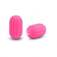 Acryl Perlen Oval Fuchsia pink