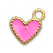 Stainless Steel - Rostfrei Stahl Anh&auml;nger Herz Gold-pink