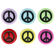 Buchstaben Perlen aus Acryl peace Multicolour-black