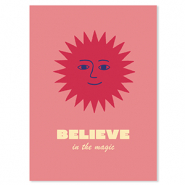 BY31&reg; SchmuckKarten "Believe in the magic" Red-coral pink-yellow-blue