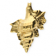 Stainless Steel - Rostfrei Stahl Statement Broschen Muschel Gold