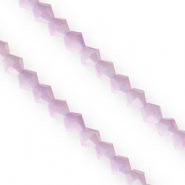 Glas Top Facett Perlen Bicone 6 mm Lilac-AB coating