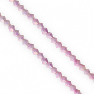 Glas Top Facett Perlen Bicone 4 mm Lilac-AB coating
