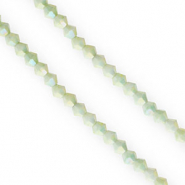 Glas Top Facett Perlen Bicone 4 mm Multicolour green-AB coating