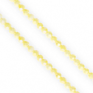 Top Glas Facett Perlen Rund 4 mm Yellow-AB coating