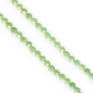 Top Glas Facett Perlen Rund 4 mm Light green-AB coating