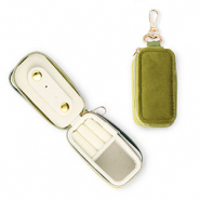 Schmucksuitcase f&uuml;r die Reise&nbsp;mit Schl&uuml;sselanh&auml;nger Rechteck Olive green