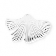 Stainless Steel - Rostfrei Stahl Anhänger Ginkgoblatt Silver