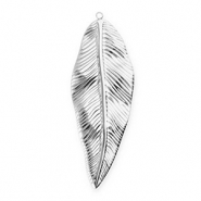 Stainless Steel - Rostfrei Stahl Anhänger Blatt Silver