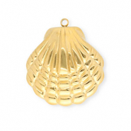 Stainless Steel - Rostfrei Stahl Anhänger Muschel Gold