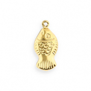 Stainless Steel - Rostfrei Stahl Anhänger Fisch Gold