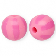 12 mm Acrylperlen mit Streifen Light pink-pink