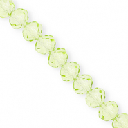 Top Glas Facett Perlen 12x9&nbsp;mm Rondellen Light green