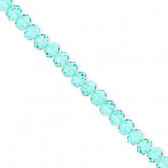 Top Glas Facett Perlen 4x3&nbsp;mm Rondellen Turquoise green