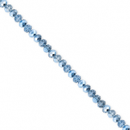 Top Glas Facett Perlen 3x2&nbsp;mm Rondellen Blue-pearl shine coating