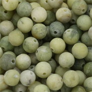 Naturstein Perlen Seraphinit 6mm matt Olive green