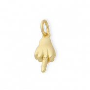 Brass TQ Metall Anhänger Mittelfinger Gold