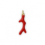 Brass TQ Metall Anhänger Koralle Gold-red