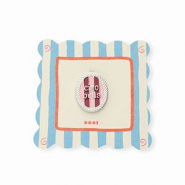 BY31® Eco-brass (nachaltiges Messing) Anhänger mit Enamel Oval Ciao bella"" Silver-light pink-red