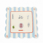 BY31® Eco-brass (nachaltiges Messing) Anhänger Vorteilspackung (6 Stück) Silver-olive green-light pink-red