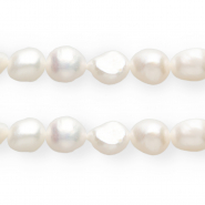 TQ S&uuml;sswasserperlen Nugget Oval 10 mm Natural white