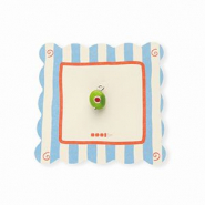 BY31® Eco-brass (nachaltiges Messing) Anhänger mit Enamel Olive Silver-olive green-red