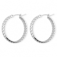 Ohrringe aus rostfreiem Edelstahl / Creolen Schlange Silver