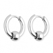 Ohrringe aus rostfreiem Edelstahl / Creolen Silver