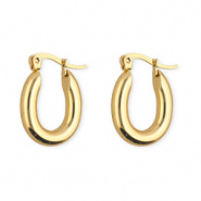 Ohrringe aus rostfreiem Edelstahl / Creolen Oval Gold