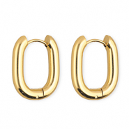Ohrringe aus rostfreiem Edelstahl / Creolen Oval Gold