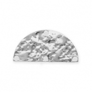 BY31&reg; Rostfreier Edelstahl Schmuckzubeh&ouml;r Zwischenst&uuml;ck Halbrund mit 4 &Ouml;sen Silver