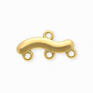 BY31&reg; Rostfreier Edelstahl Schmuckzubeh&ouml;r Zwischenst&uuml;ck Wellenf&ouml;rmig mit 4 &Ouml;sen Gold