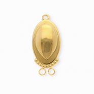 BY31&reg; Rostfreier Edelstahl Schmuckzubeh&ouml;r Zwischenst&uuml;ck Oval mit 3 &Ouml;sen Gold