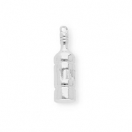 BY31&reg; Eco-brass (nachaltiges Messing) Anh&auml;nger Weinflasche Silver
