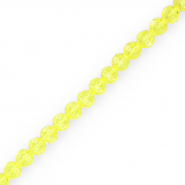 Top Glas Facett Perlen Rund 6 mm Yellow
