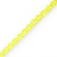 Top Glas Facett Perlen Rund 8 mm Yellow