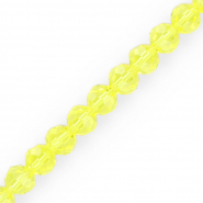 Top Glas Facett Perlen Rund 10 mm Yellow