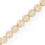 Top Glas Facett Perlen Rund 4 mm Latte beige