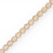 Top Glas Facett Perlen Rund 6 mm Latte beige