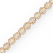 Top Glas Facett Perlen Rund 8 mm Latte beige