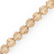 Top Glas Facett Perlen Rund 10 mm Latte beige